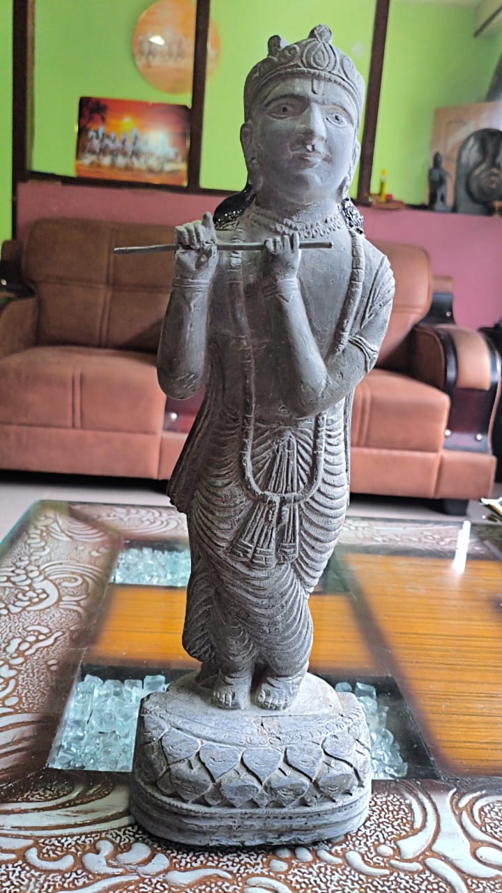 Black Stone Shree Krishna Idol Image