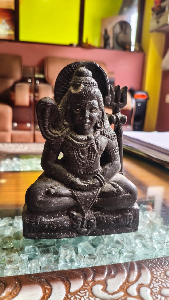 Black Stone Lord Shiva Idol Image